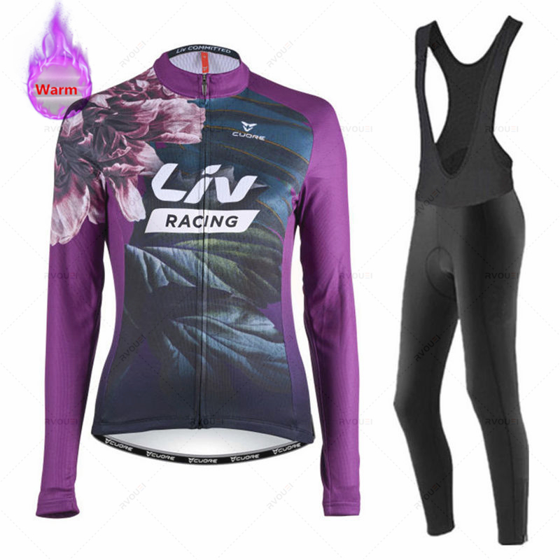 Cycling Gear Brands - リヴ女性冬 Bicicleta セット屋外サーマルフリースサイクリング服ロードバイクシャツ MTB ジャージ自転車制服 Roupa