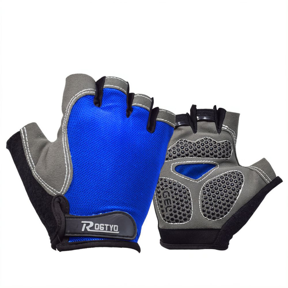 Cycling Gear And Equipment - 耐衝撃性に優れたハーフフィンガーサイクリンググローブ。夏に最適な通気性の高い素材を使用。マウンテンバイクやロードバイクに適した装備。シリコン製の手のひら保護パッド付き。男女兼用。