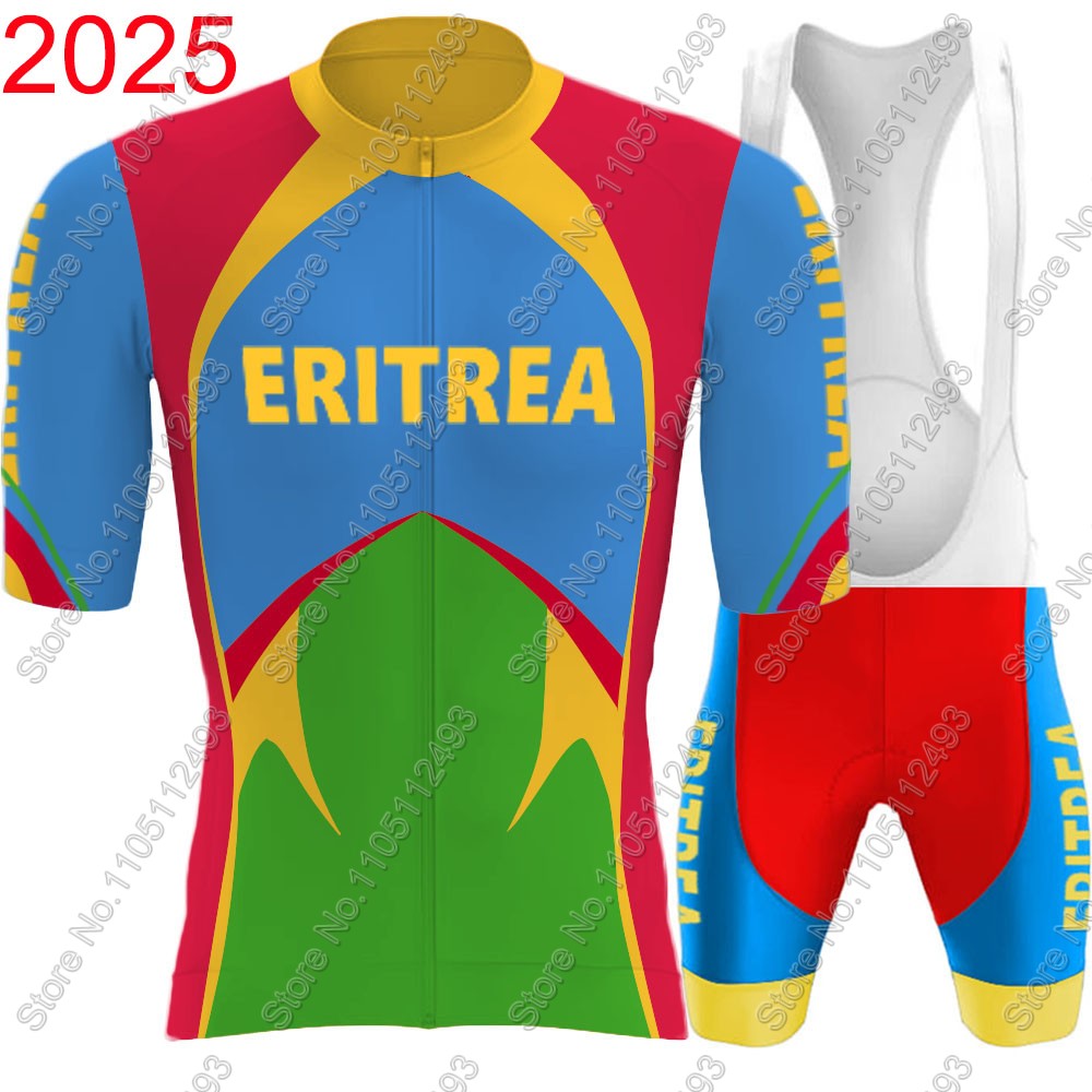 2025年エリトリア代表チームサイクリングジャージセット半袖 - Cycling Bib Shorts のレビューと価格